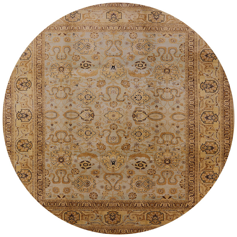 Tapis oriental beige / jaune Casco, Rond 6 pi