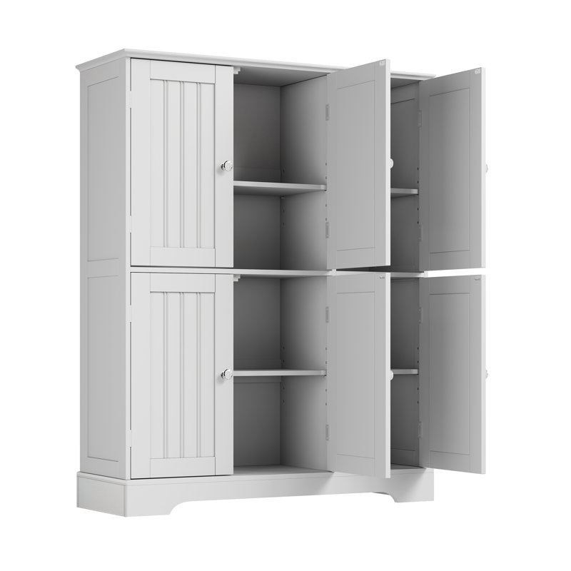 43.5"H Bathroom Storage Cabinet with 6 Doors, Satin