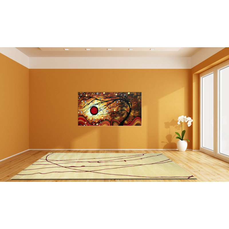 Risley Wool Abstract Indoor Rug, Rectangle 5' x 8'