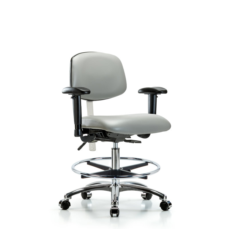Anouk Vinyl Task Chair, Casters, Dove, Included