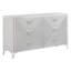 Ensemble de chambre à coucher 3 pièces Marisol Eastern King avec tête de lit à DEL, fini blanc lustré, commode et table de chevet inclus