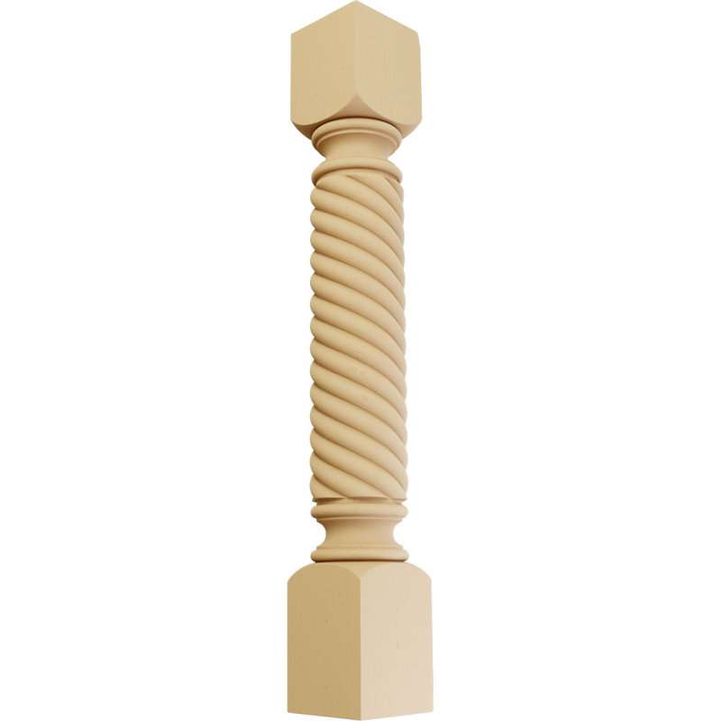 Hamilton Rope Cabinet Column, Alder, 35 1/2"H x 5"W x 5"D