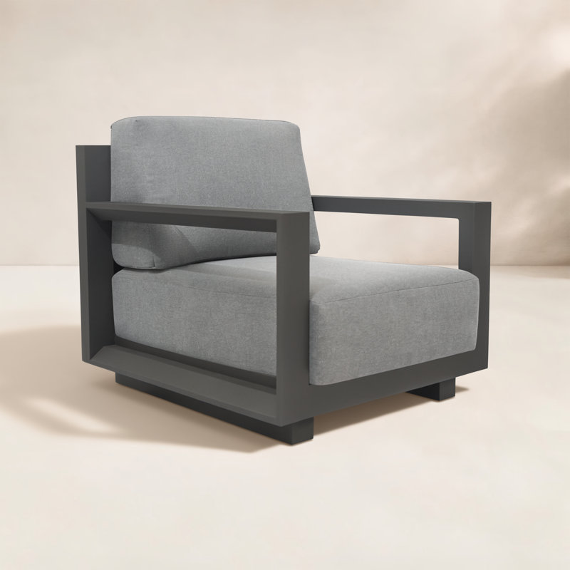 Aden Aluminum Outdoor Lounge Chair, Gray