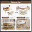 Table basse moderne à plateau relevable avec rangement et 3 repose-pieds blanc et naturel-1796997528-1796997527