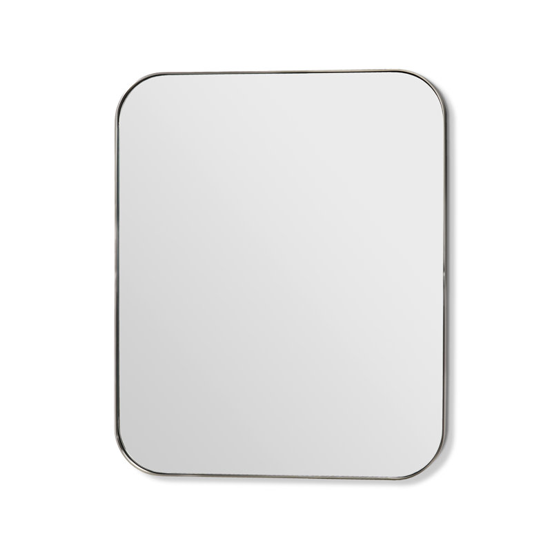 Miroir décoratif biseauté Aalina, 80 po x 42 po, Nickel brossé