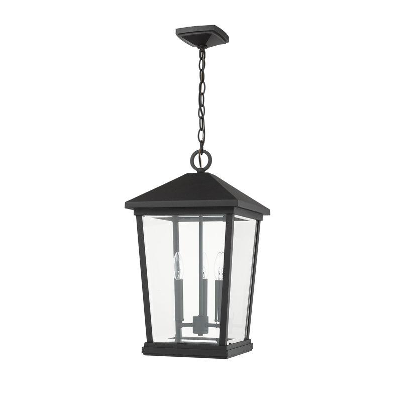 Lanterne suspendue d'extérieur à 3 lumières H 21,5 po Bourke, Noir