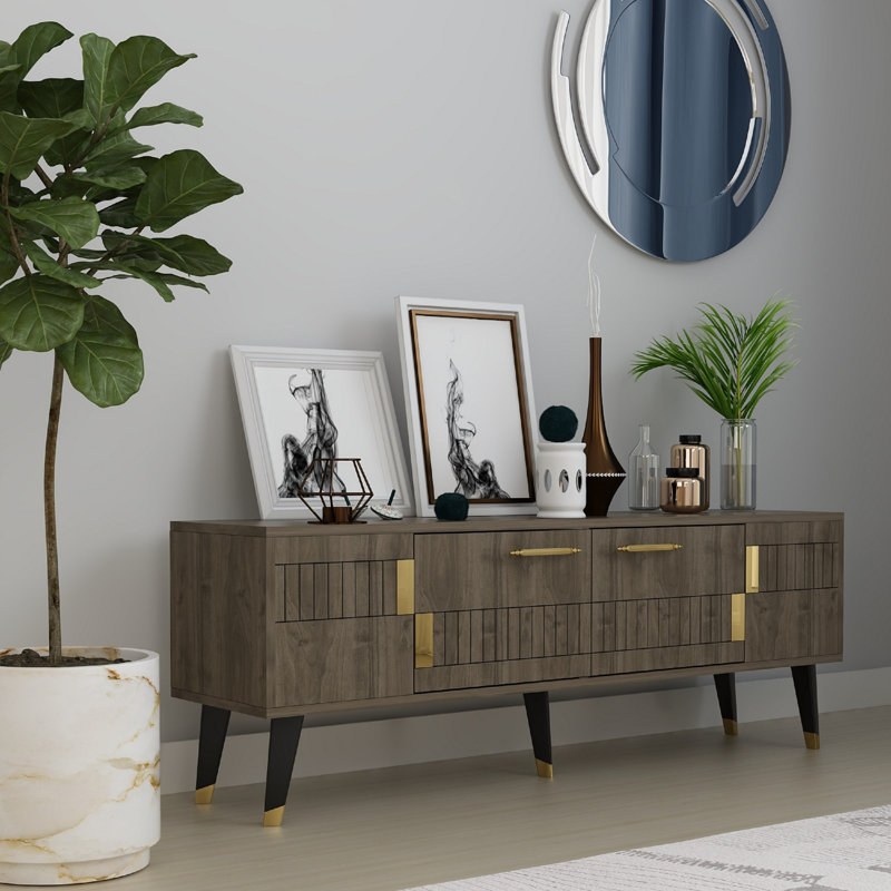 Fechteler 2 Piece Coffee Table Set, Brown/Black