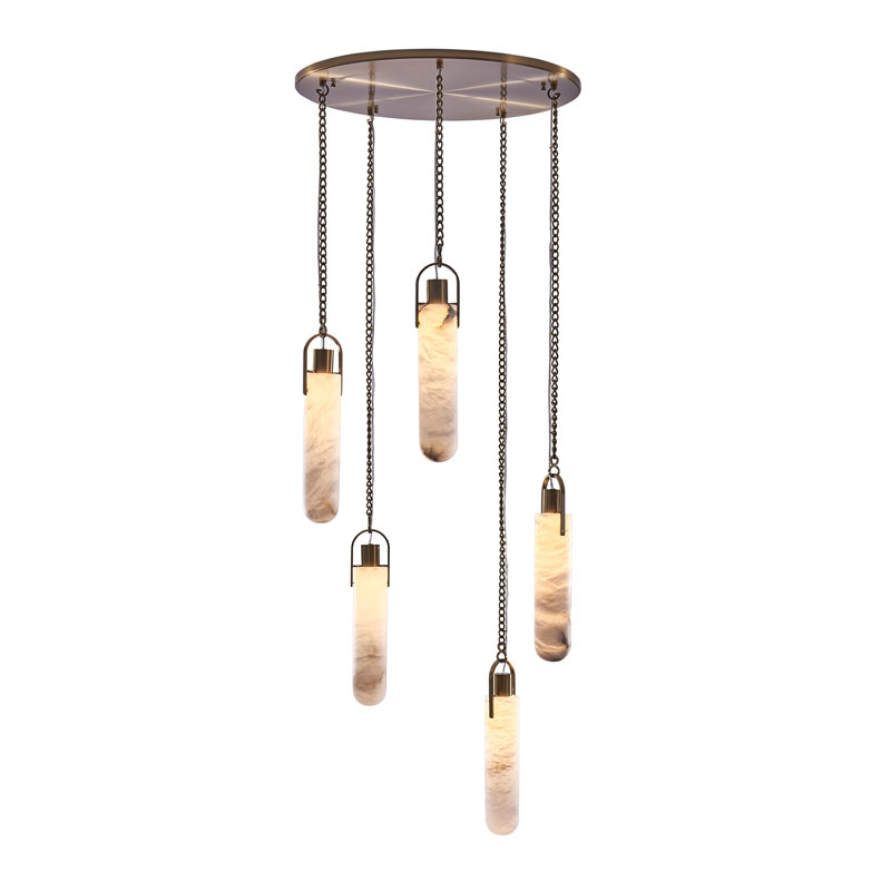 Flint 5 LT Winter Brass Multi-Pendant Kalco