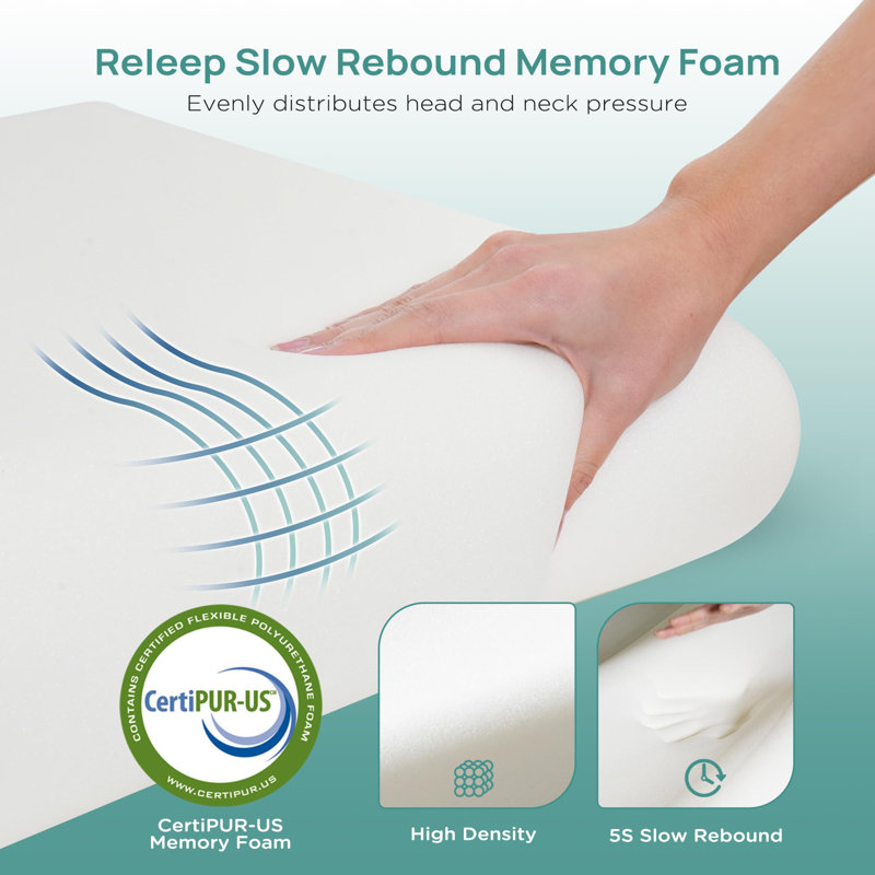 Soft Cooling White Memory Foam Ergonomic Pillow