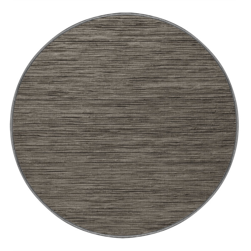 Tapis gris uni lavable à la machine, Rond 4 pi