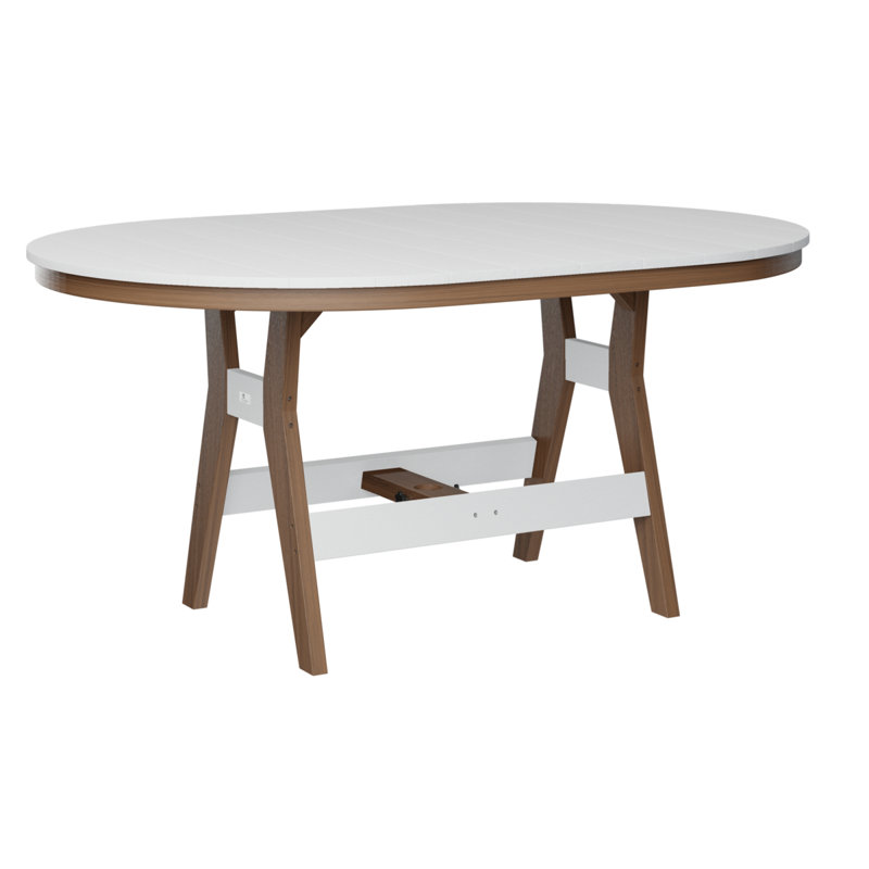 Table de bar berlinoise Berlin, Acajou antique, 38.87" H x 64" W x 44" D, Blanc