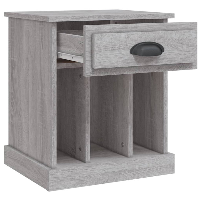 Pilot 1 Drawer Bedside Table, Grey Sonoma, Set of 2