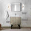Rustique, 30 po Meuble-lavabo large pour la salle de bain, comptoir en quartz blanc, robinet, 28 miroirs avec baignoire, comptoir et robinet coulissant-121112553