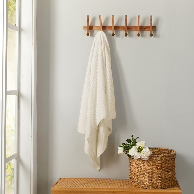 Ultra-Soft & Absorbent 100% Cotton Towel Set, Oatmeal Diamond, Washcloths - 6 Pack
