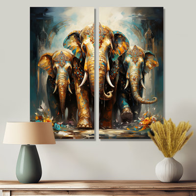 Art asiatique, éléphants thaïlandais X - art mural global