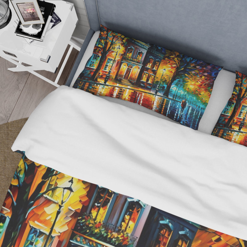 Ensemble de housse de couette colorée Montreal City III - Polyester en microfibre