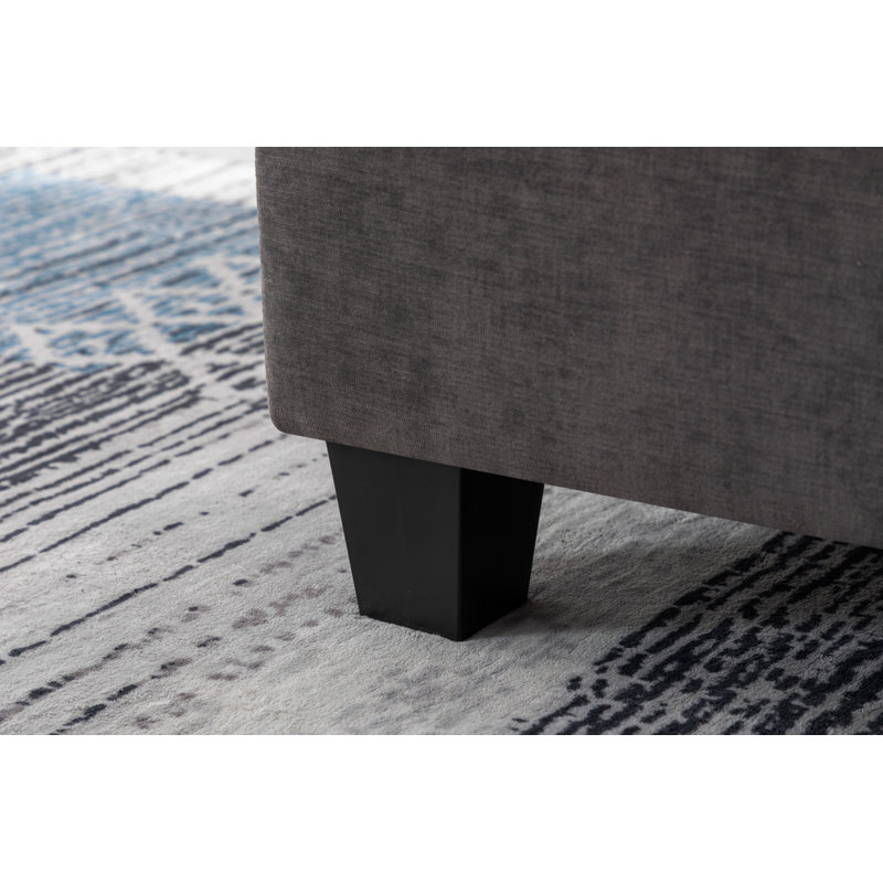 Repose-pieds, 100% coton gris foncé