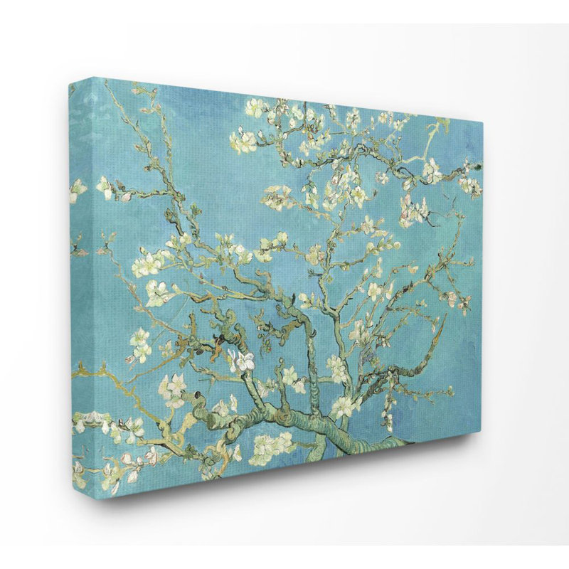 «Van Gogh Almond Blossoms Post Impressionist» par Vincent Van Gogh, reproduction d'art, H 24 po x l 30 po, Toile tendue