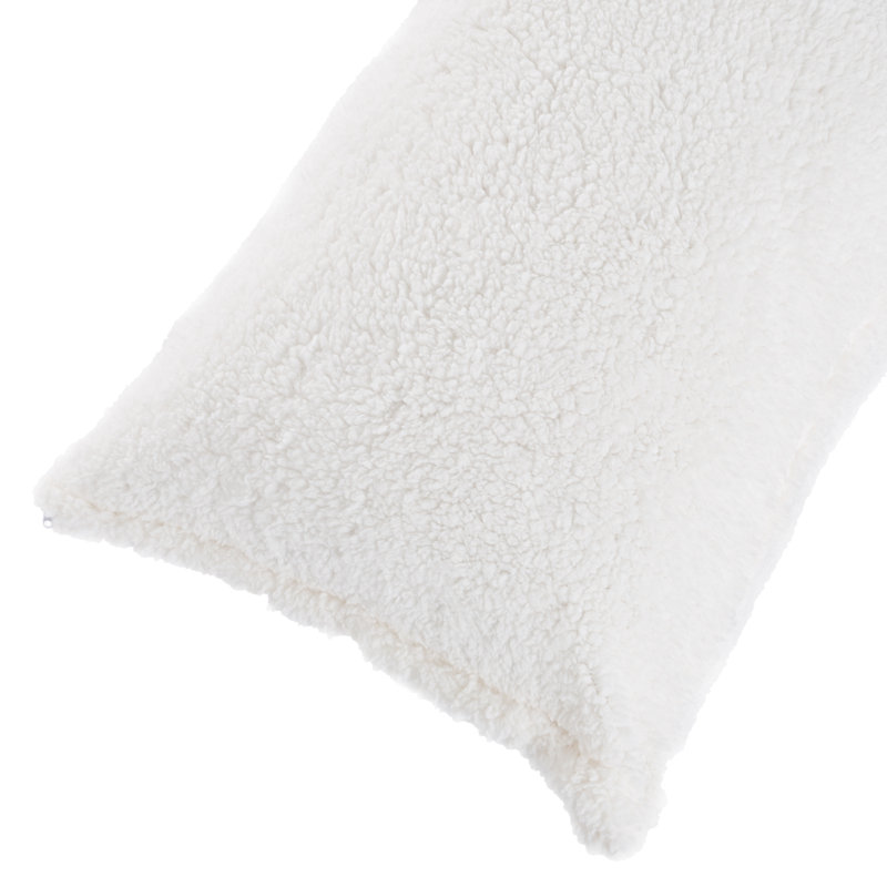 Housse de coussin en sherpa doux - Housse de coussin en sherpa en polyester doux et confortable, Blanc