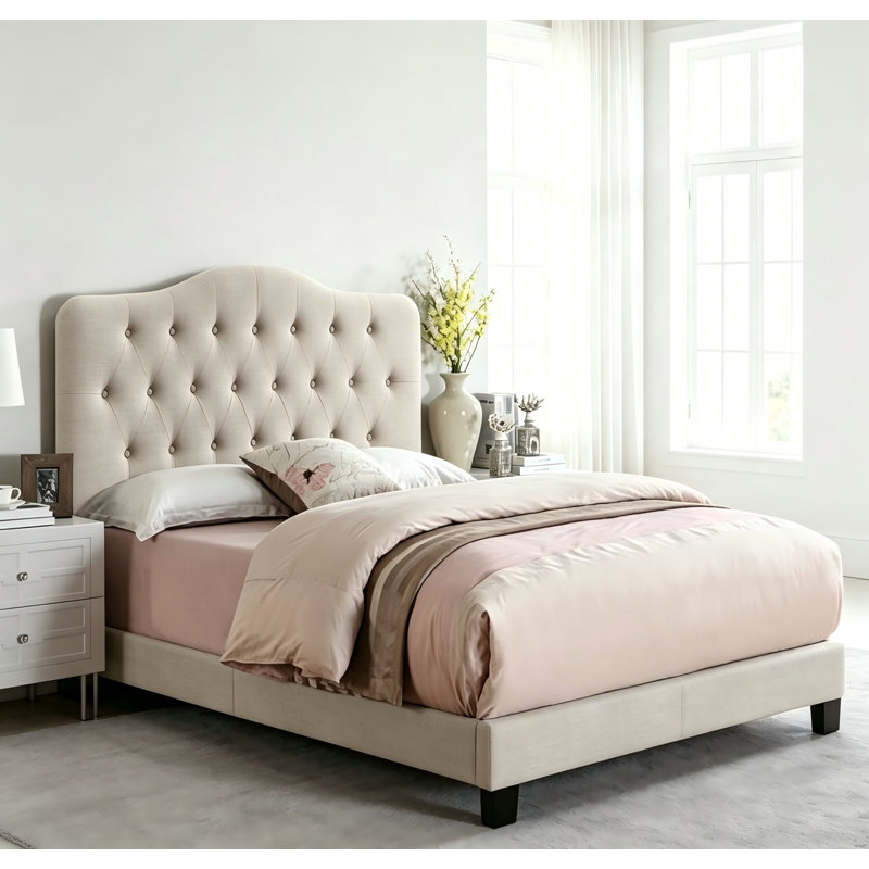 Linen Tufted Upholstered Headboard, Solid Wood Frame with Adjustable Height 34" to 43" – Modern Button Tufting Design for Bedroom