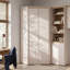 Arten Sina Two Door Corner Wardrobe with Lighting in Mauvella Oak Effect and Sand