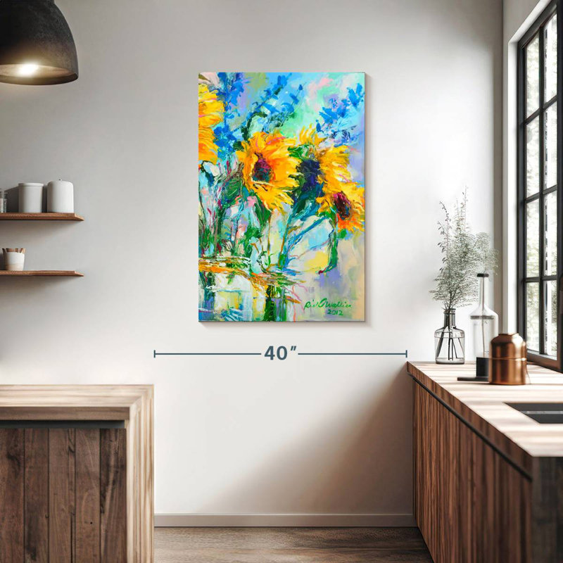 Harnek tournesols dans des bouteilles en verre, H 39 po x l 26 po