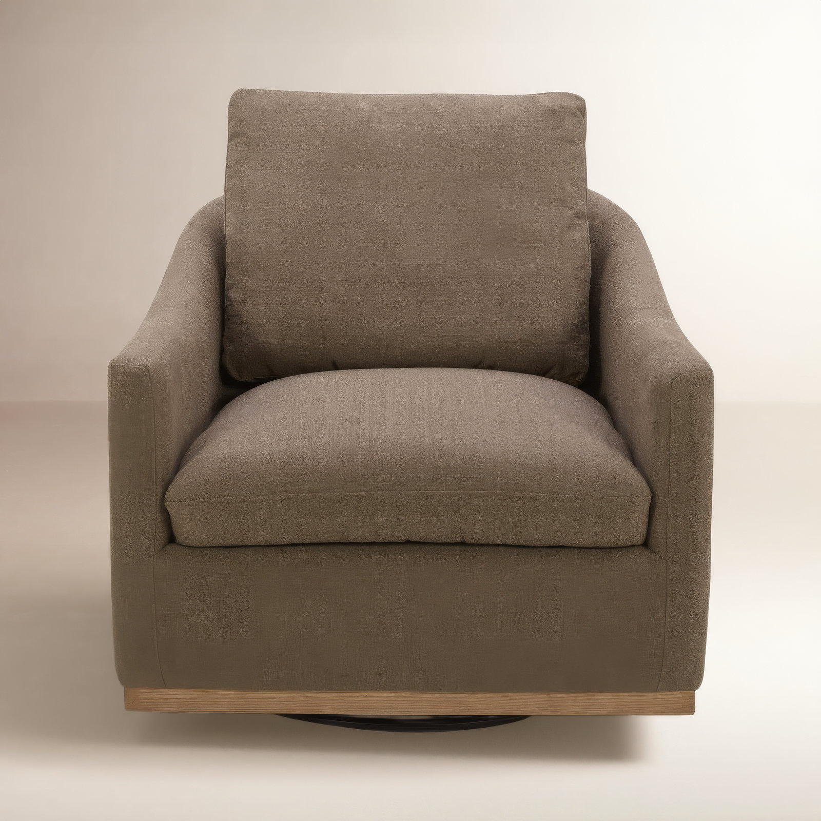 Jonathan Swivel Armchair, Soft Taupe Basketweave