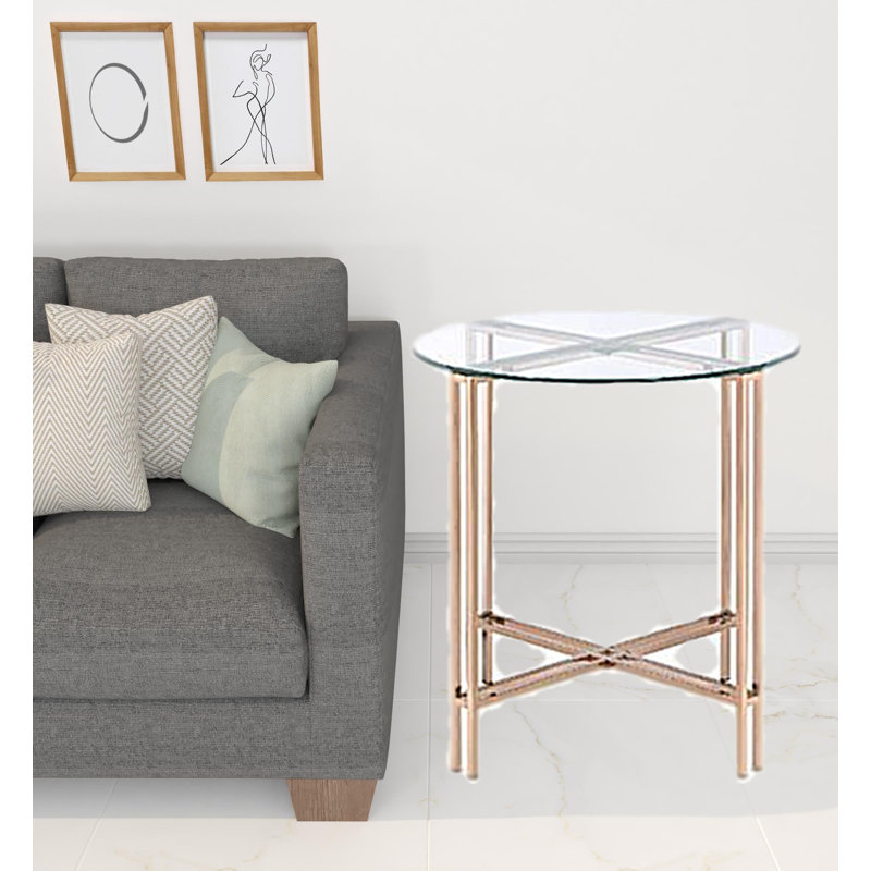 Glass Top End Table