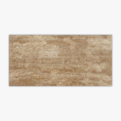 Walnut Vein-Cut Honed Filled 12x24 Travertine Tile