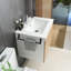 Meuble-lavabo mural moderne en noyer de 24 po avec porte-serviettes Modern Modern-1989159667