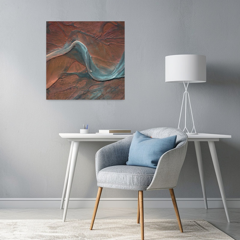 Art contemporain contemporain, paysage abstrait, H 24 po x l 24 po