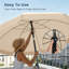 175 cm W X 175 cm D Beach Parasol with Manual Lift-257342754
