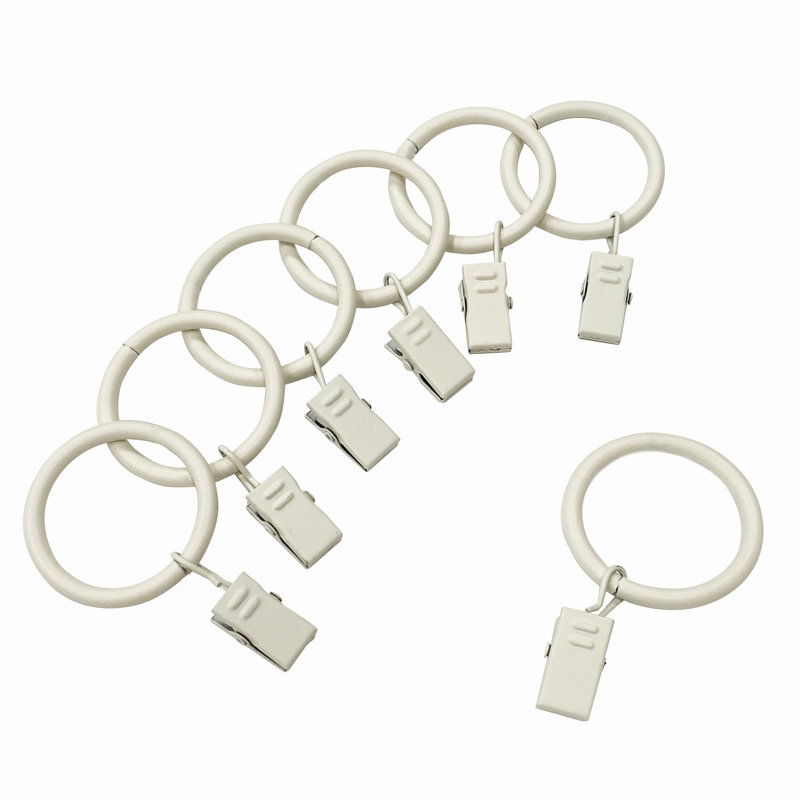 Anneaux de rideau Fraida, Crème, 2,6 po x 1,6 po x 0,4 po