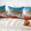 Coussin lombaire mer d’été avec vagues blanches