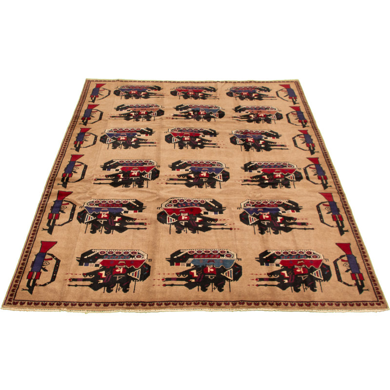 Tapis intérieur en laine 6 pi 8 po x 9 pi 4 po one-of-kind à la main-noué la 2010 Shartlesville