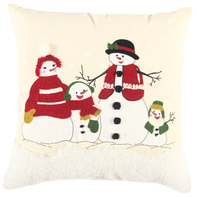 , Snow Family Holiday Throw Pillow