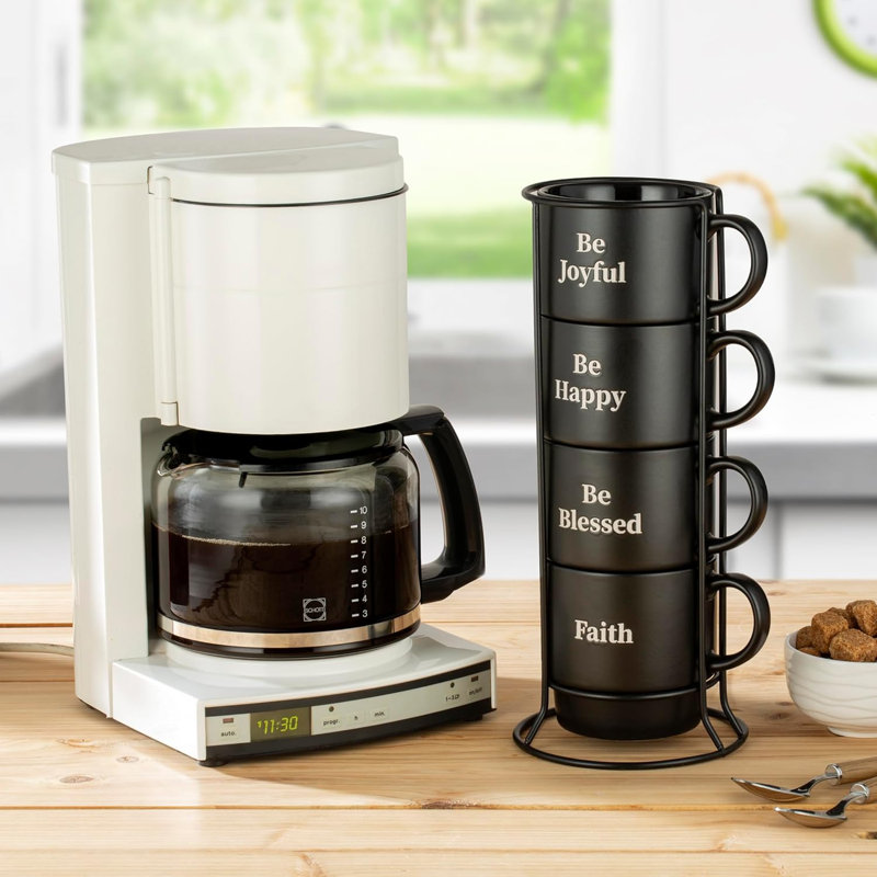 Stackable coffee cup tower set