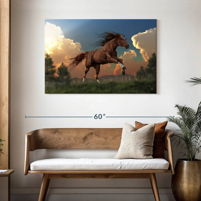Cheval qui court librement, H 30 po x l 45 po