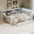 L-shaped Wooden Daybed with Desk and Storage Bookcase-118019865-118019864