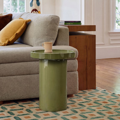 Musae Modern Round Fully Assembled End Table with Enamel Finish