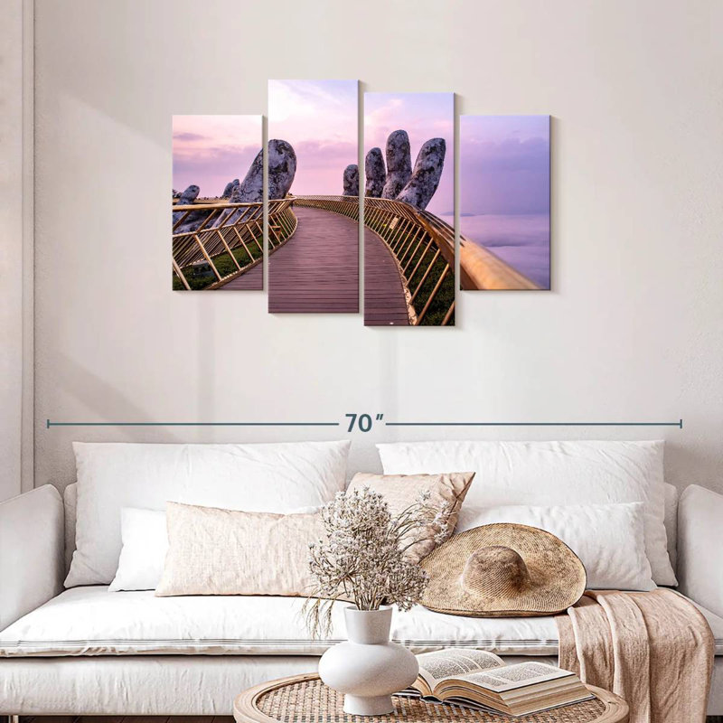 Lilie Iconic Vietnam Golden Bridge, H 27 po x l 43 po