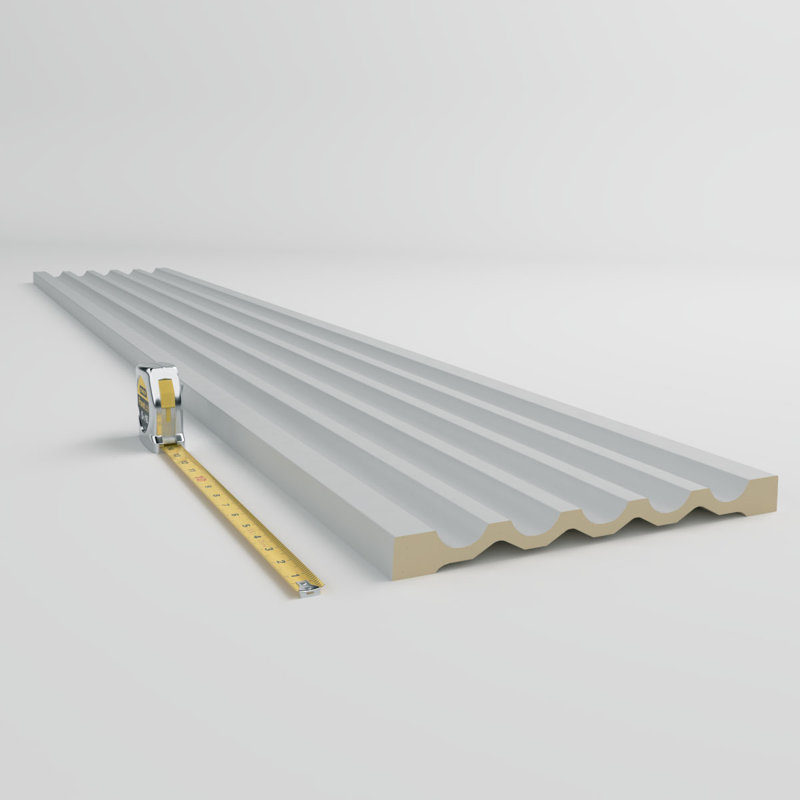 Fluted 12.62'' H x 78.75'' W x 1.12'' D Urethane Casing