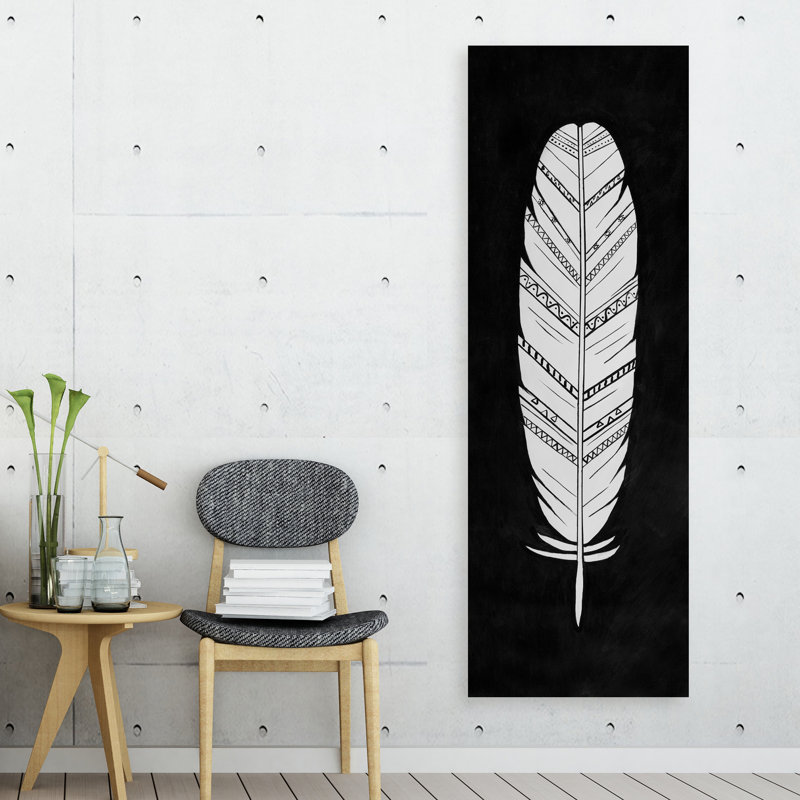 Toile recouverte de plumes blanches, reproduction d’art sur toile, H 48 po x l 16 po x P 1,5 po