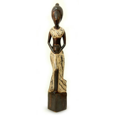 Sculpture femme en bois de Banjarajda