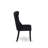 Dallas Parson Chairs - Button Tufted Nailhead Black Polyester Fabric Padded Dining Chairs, Set of 2, Sand Blasted Black-2090194859