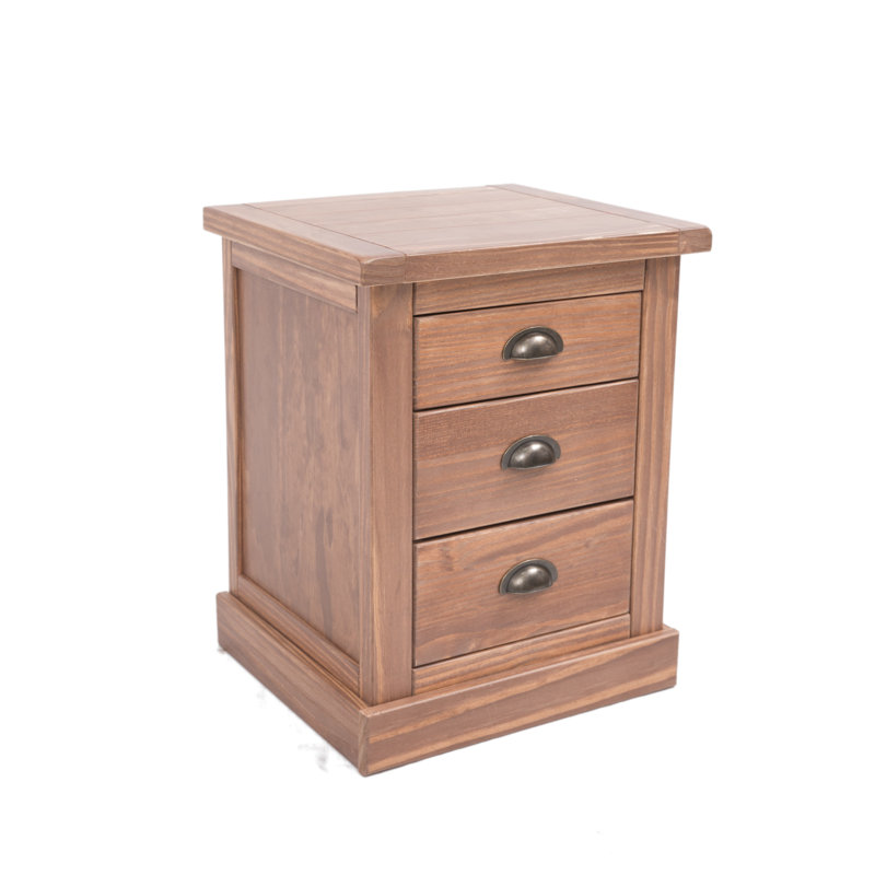 Phineas 45cm W Solid + Manufactured Wood Bedside Table, Brown