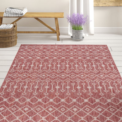 Tapis rouge rouille intérieur / extérieur Julieta
