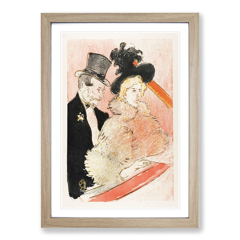 At the Concert by Henri De Toulouse-Lautrec - Picture Frame Painting, Oak Framed, 36cm H x 27cm W x 2cm D