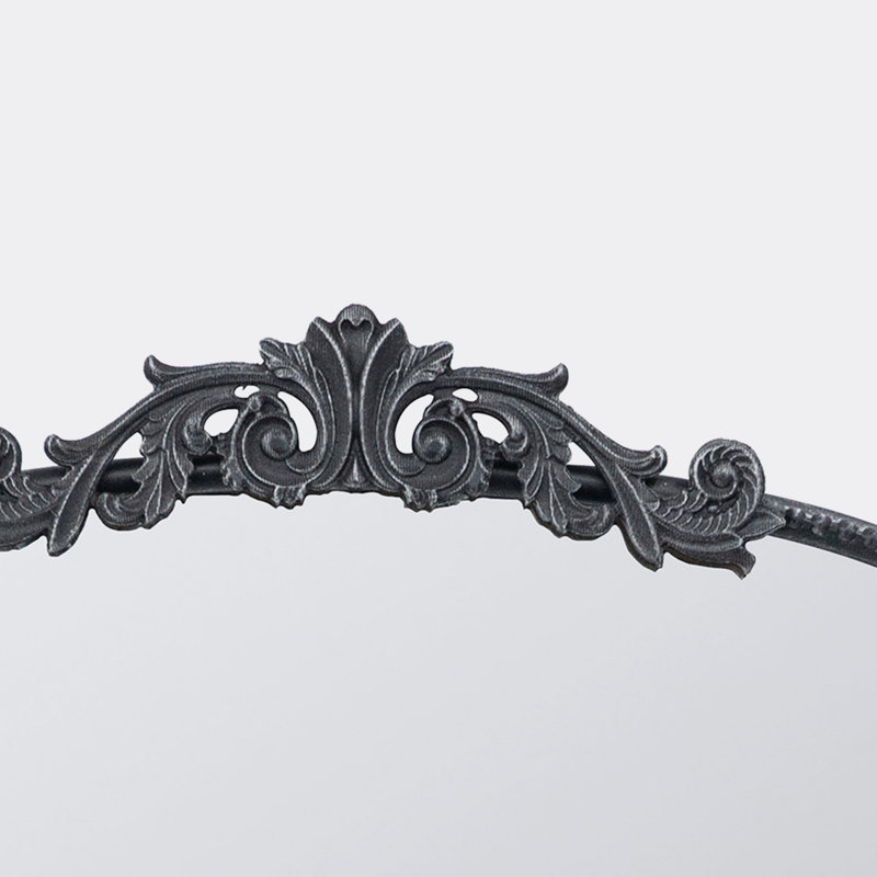 Miroir mural classique avec cadre d'inspiration baroque, 41,7 po x 24 po, Noir, noir, noir, noir