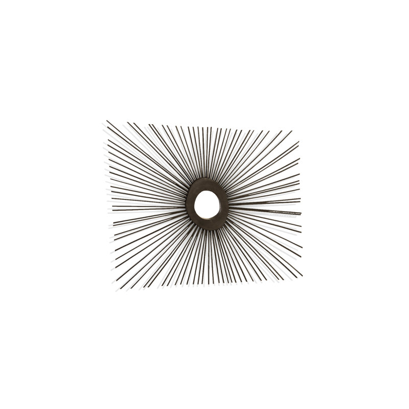 Spoke Burnt Industrial Accent Mirror, 33" H x 46" W